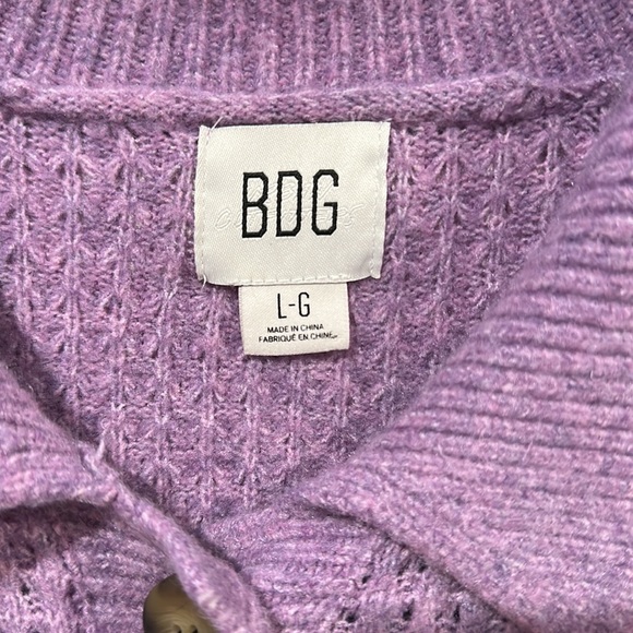 Purple Quarter Button Sweater - Picture 2 of 2